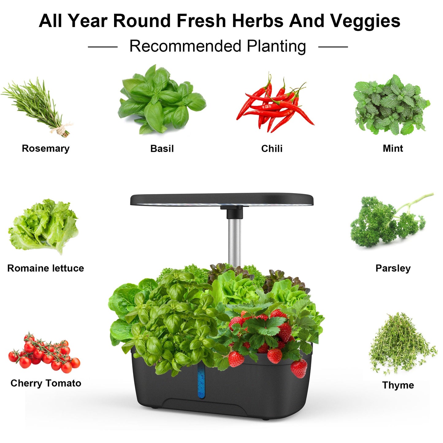 8-Pod Smart Hydroponic Garden for Indoor Growing Yieryi