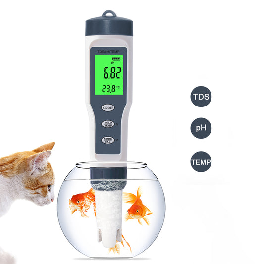 YIERYI TDS/pH/TEMP 3 in 1 Water Quality Test Pen Temperature Automatic Temperature Test Pen pH