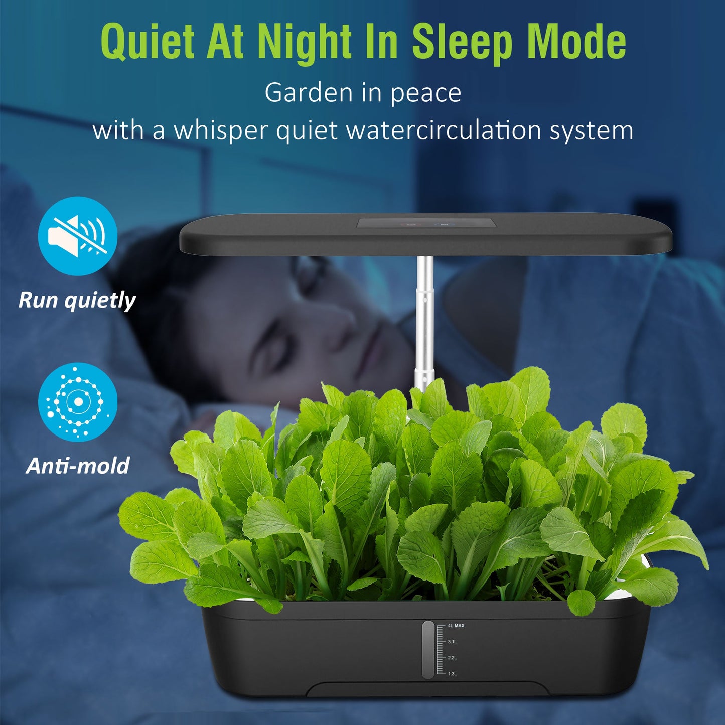 12-Pod Indoor Hydroponic Garden with LCD Screen Yieryi
