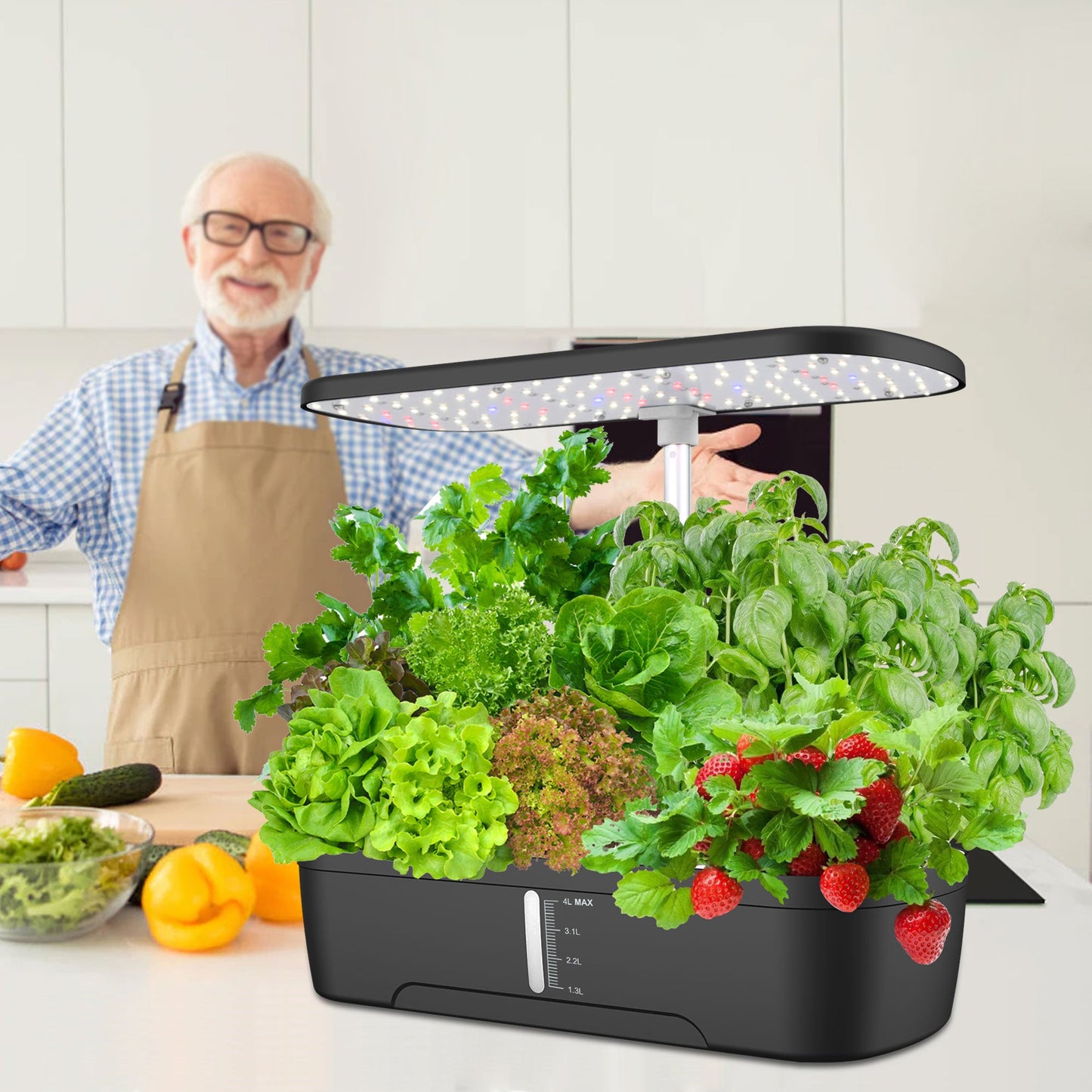 12-Pod Indoor Hydroponic Garden with LCD Screen Yieryi