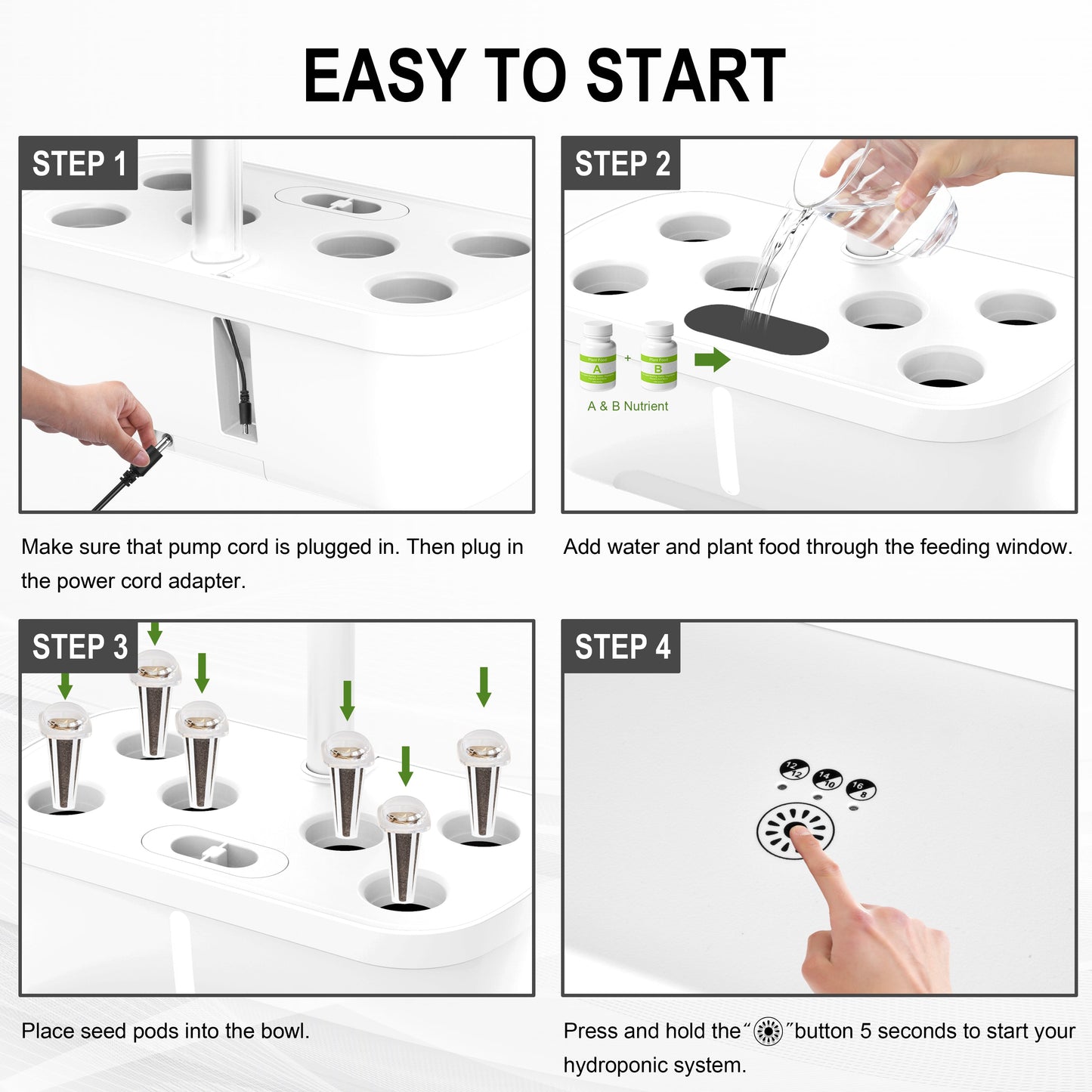 6-Pod Smart Hydroponic Garden Kit for Home Use Yieryi