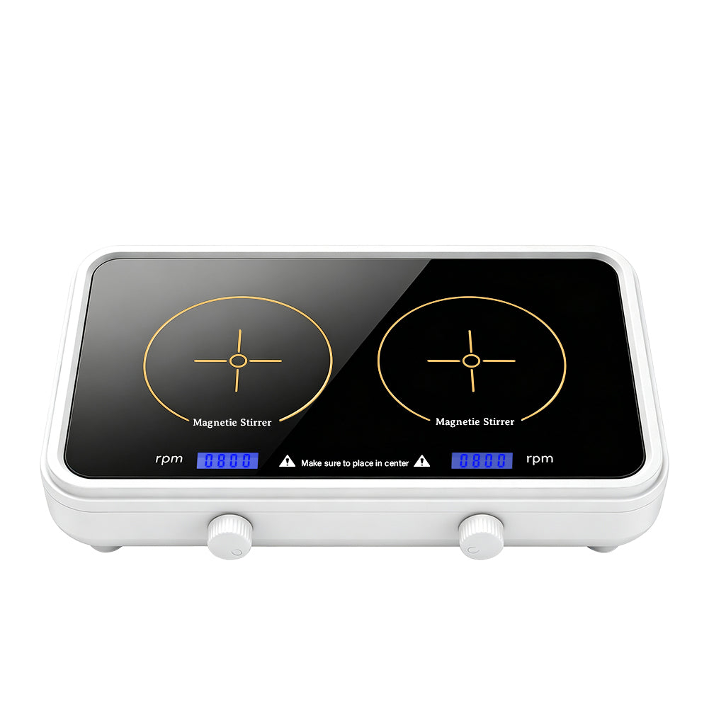 Dual‑Position Magnetic Stirrer, Mini Lab Liquid & Pigment Mixer, 500‑1000ml Per Station, Adjustable Speed 600‑4000 RPM, Two‑Channel Laboratory Stirring Equipment Yieryi