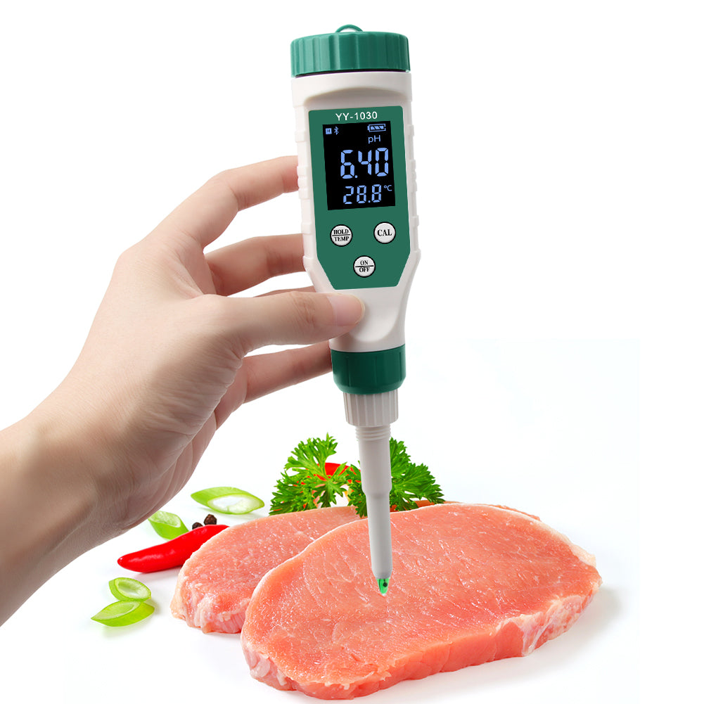 YIERYI Digital pH Meter for Food, High Accuracy pH Tester for Meat, Bread, Canning, Cheese, Solid Sampling and Water Yieryi