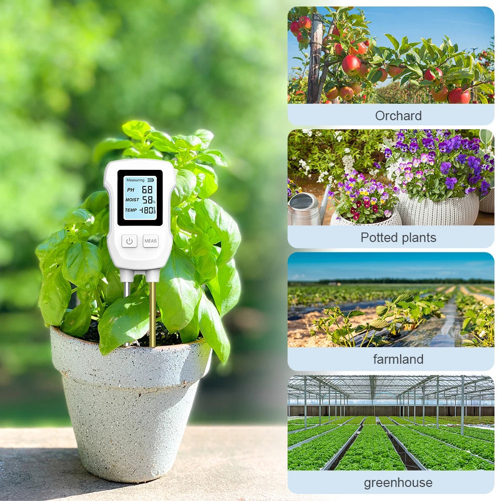 YIERYI 3 in 1 Soil Tester, Double Probe Soil pH Meter, High-Precision Soil pH/ Moisture/Thermometer for Horticultural Yieryi