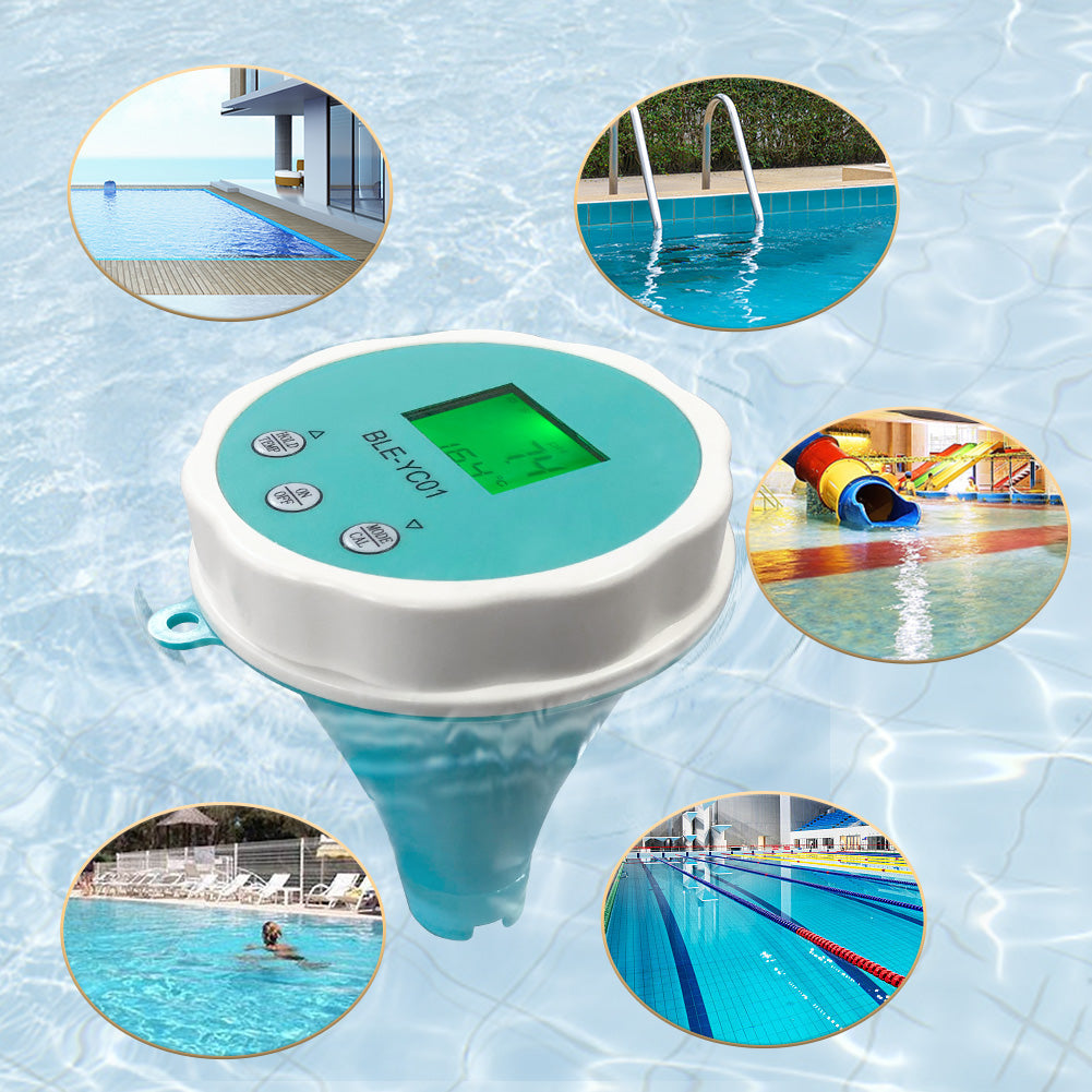 YIERYI Digital Temp CL ORP EC TDS PH Meter, Bluetooth Water Quality Tester for Swimming Pool Yieryi