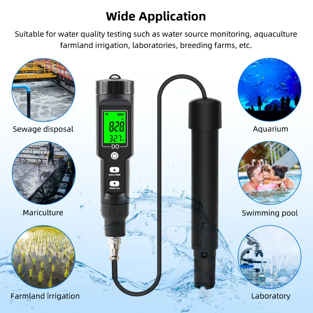 YIERYI Dissolved Oxygen Meter for Aquarium Pool and Fish Farming Yieryi