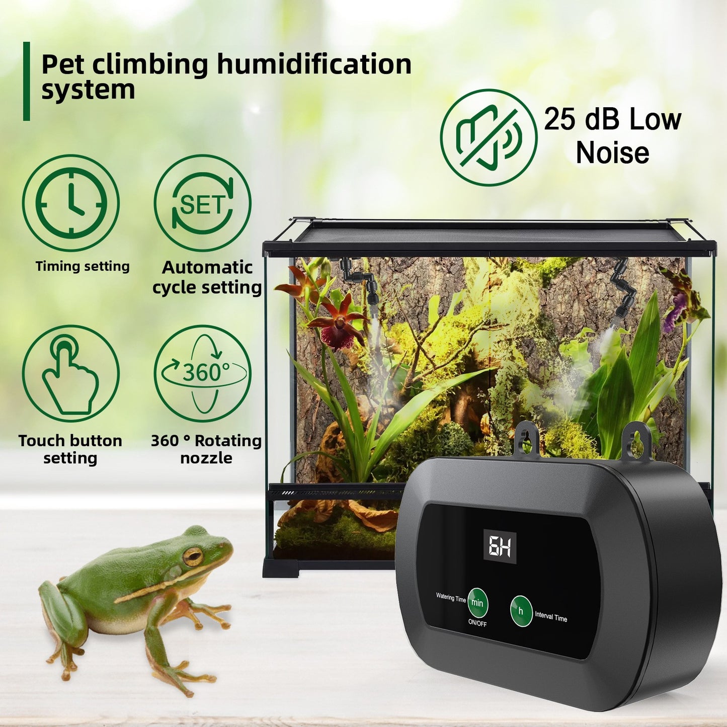 360° Reptile Misting System – USB Spray Humidifier Kit