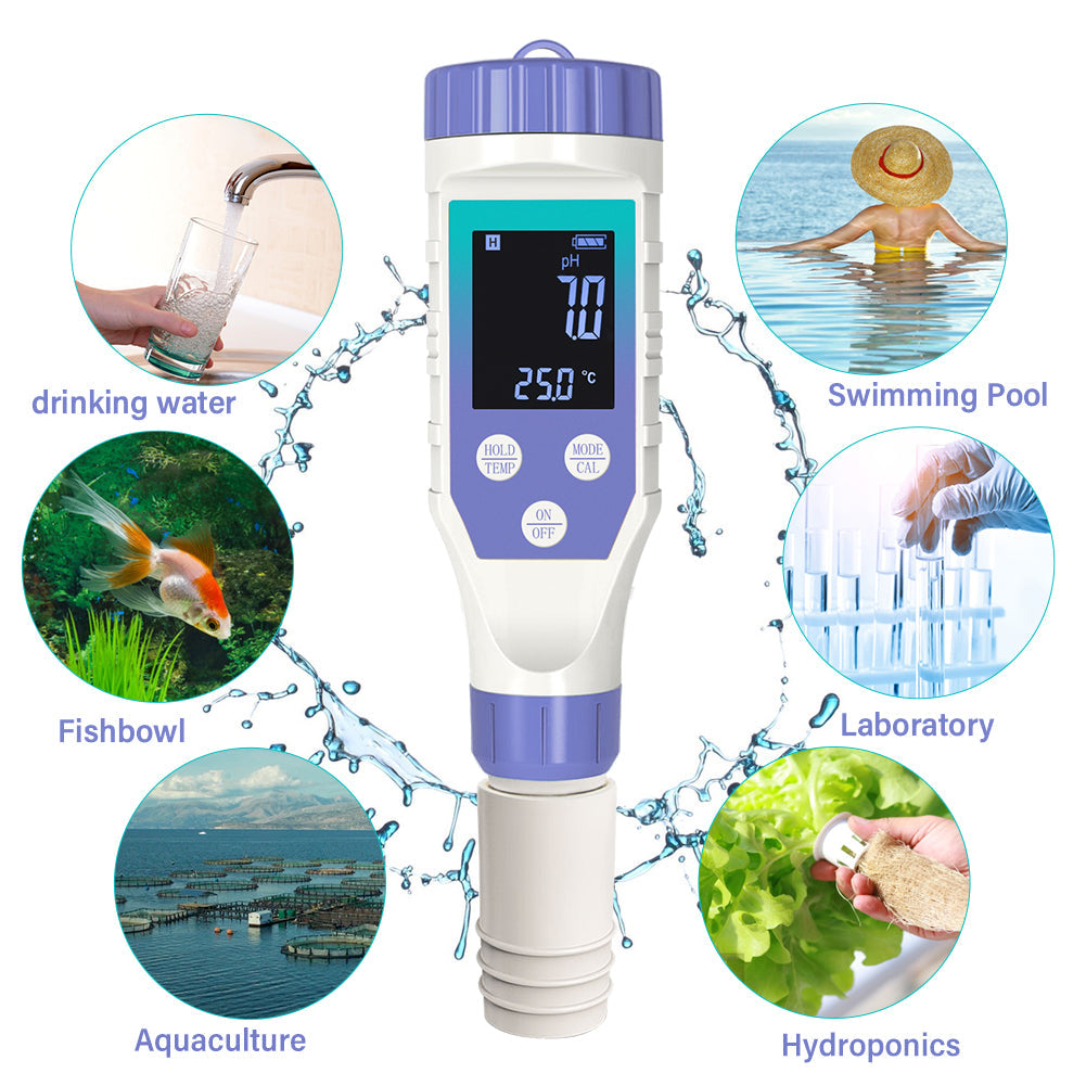 7-in-1 Hydrogen Water Tester – pH, EC, ORP, Temp Yieryi