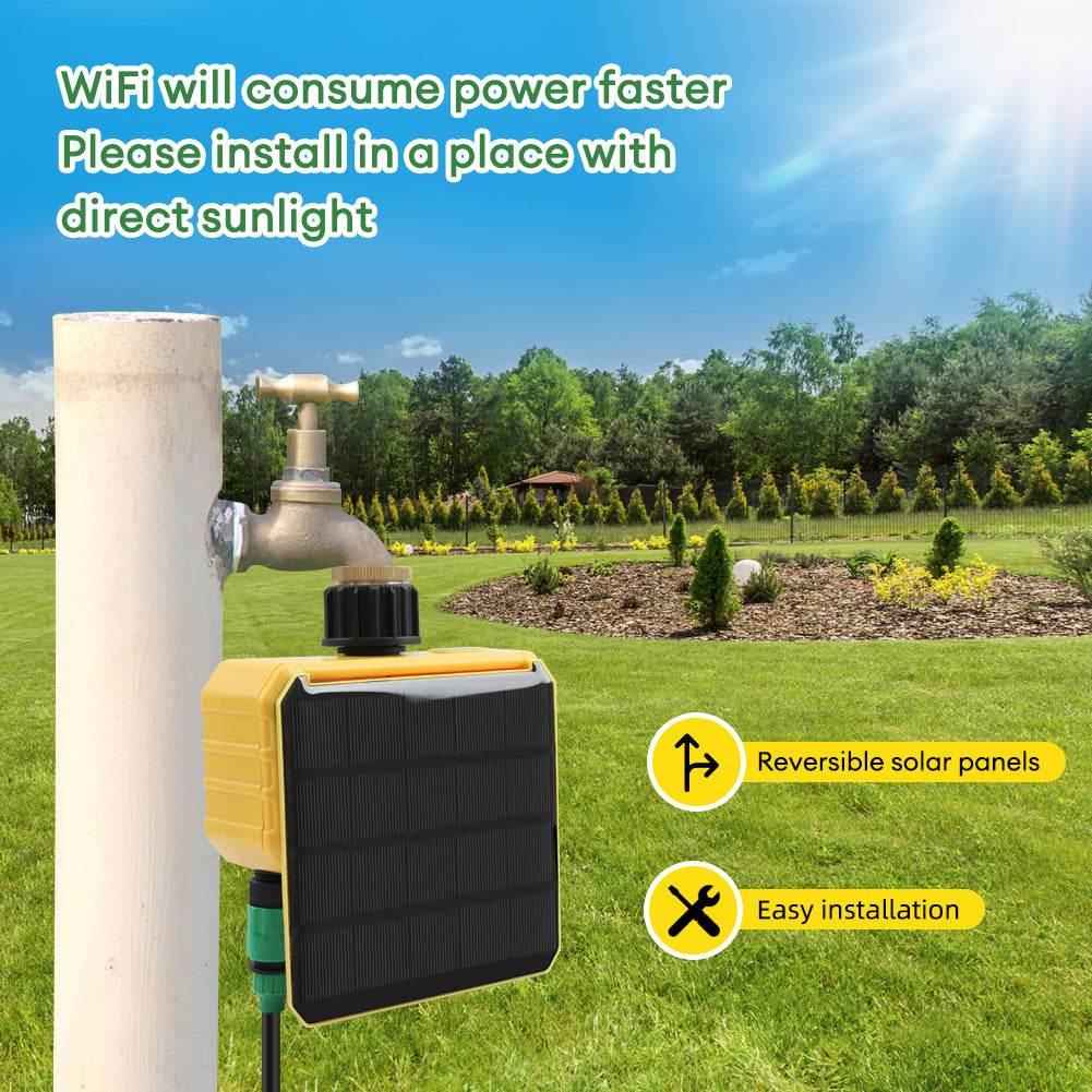 Solar Dual WiFi Water Timer with App & Rain Sensor