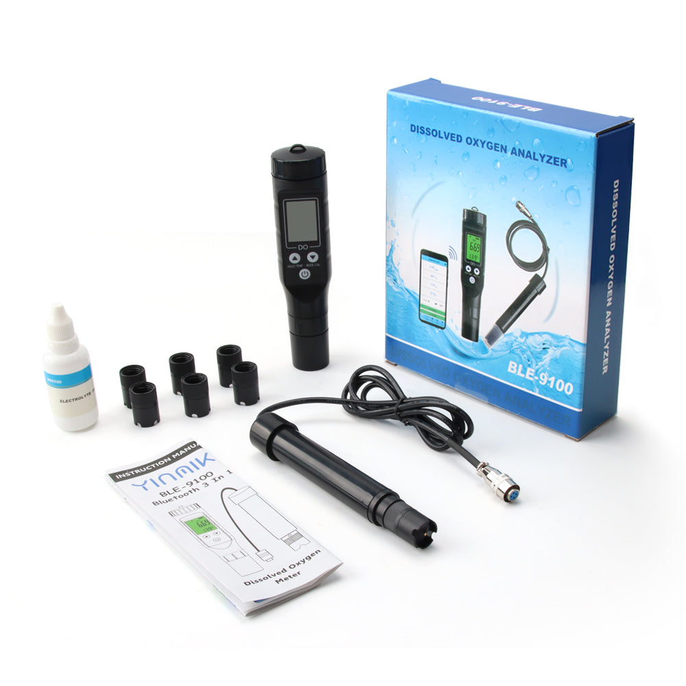 YIERYI Smart Bluetooth Dissolved Oxygen Meter,  0.0-30.0mg/L 0.0-300% Dissolved Oxygen Detector Yieryi