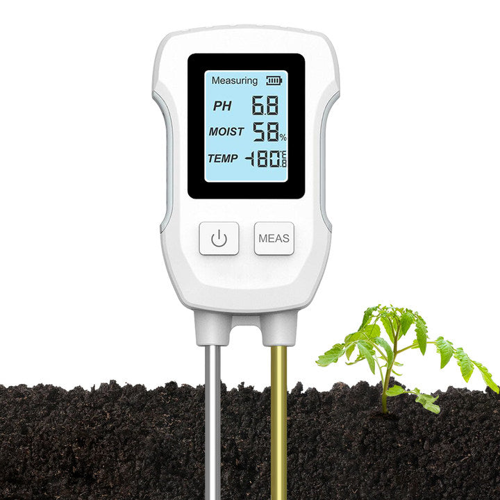 soil ph & moisture meter YIERYI 3 in 1 Soil Tester, Double Probe Soil pH Meter, High-Precision Soil pH/ Moisture/Thermometer for Horticultural