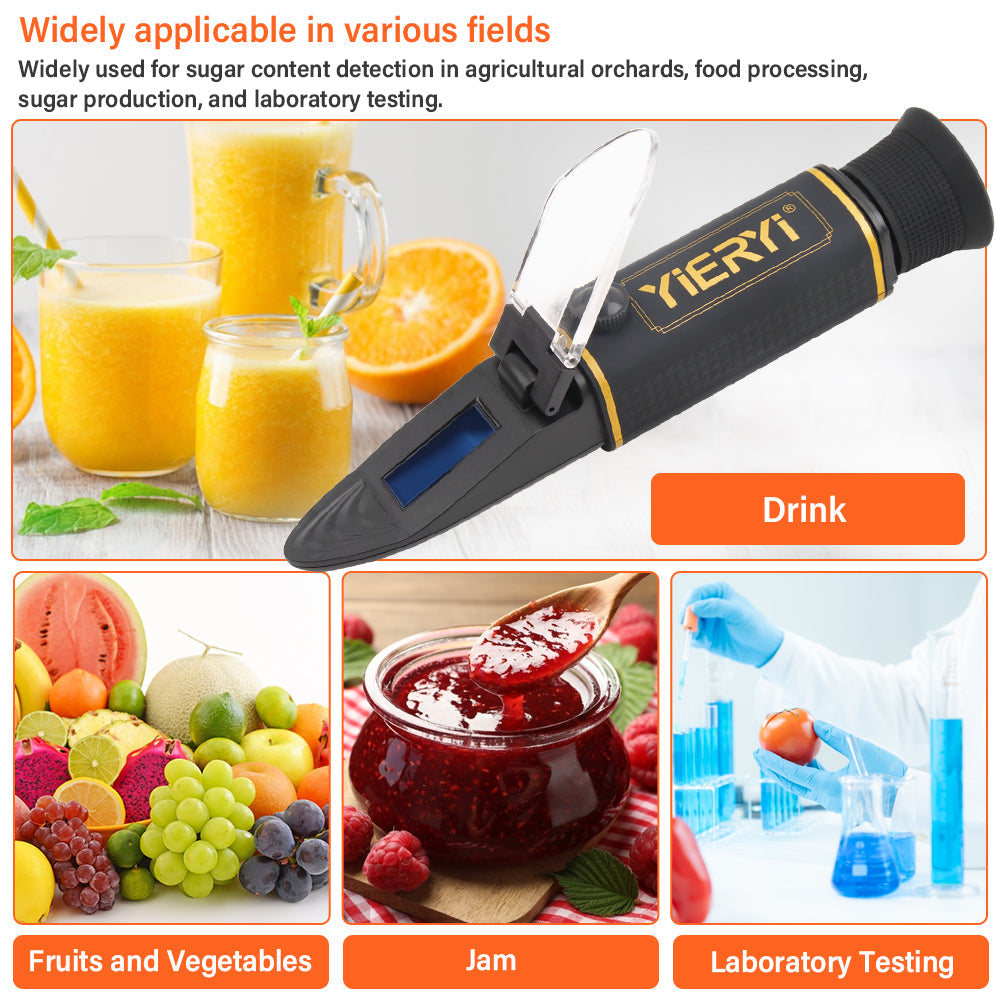 YIERYI Dual-Scale Refractometer – Brix 0–32% & SG 1.000–1.120 | For Beer Brewing, Winemaking, Fruits & Beverages Yieryi