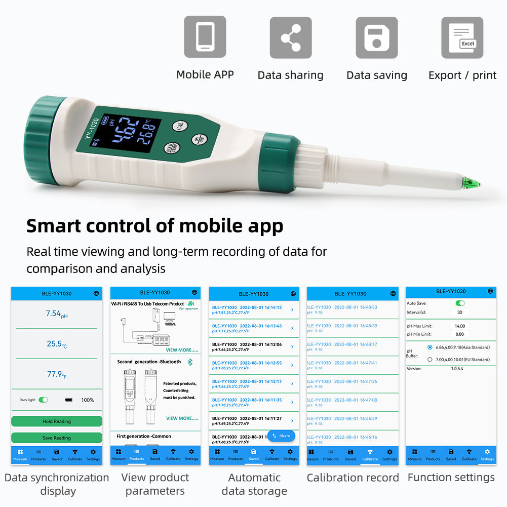 YIERYI Digital pH Meter for Food, High Accuracy pH Tester for Meat, Bread, Canning, Cheese, Solid Sampling and Water Yieryi