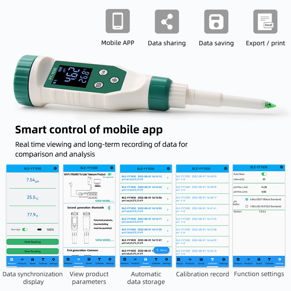 YIERYI  Digital pH Meter for Food, High Accuracy pH Tester for Meat, Bread, Canning, Cheese, Solid Sampling and Water