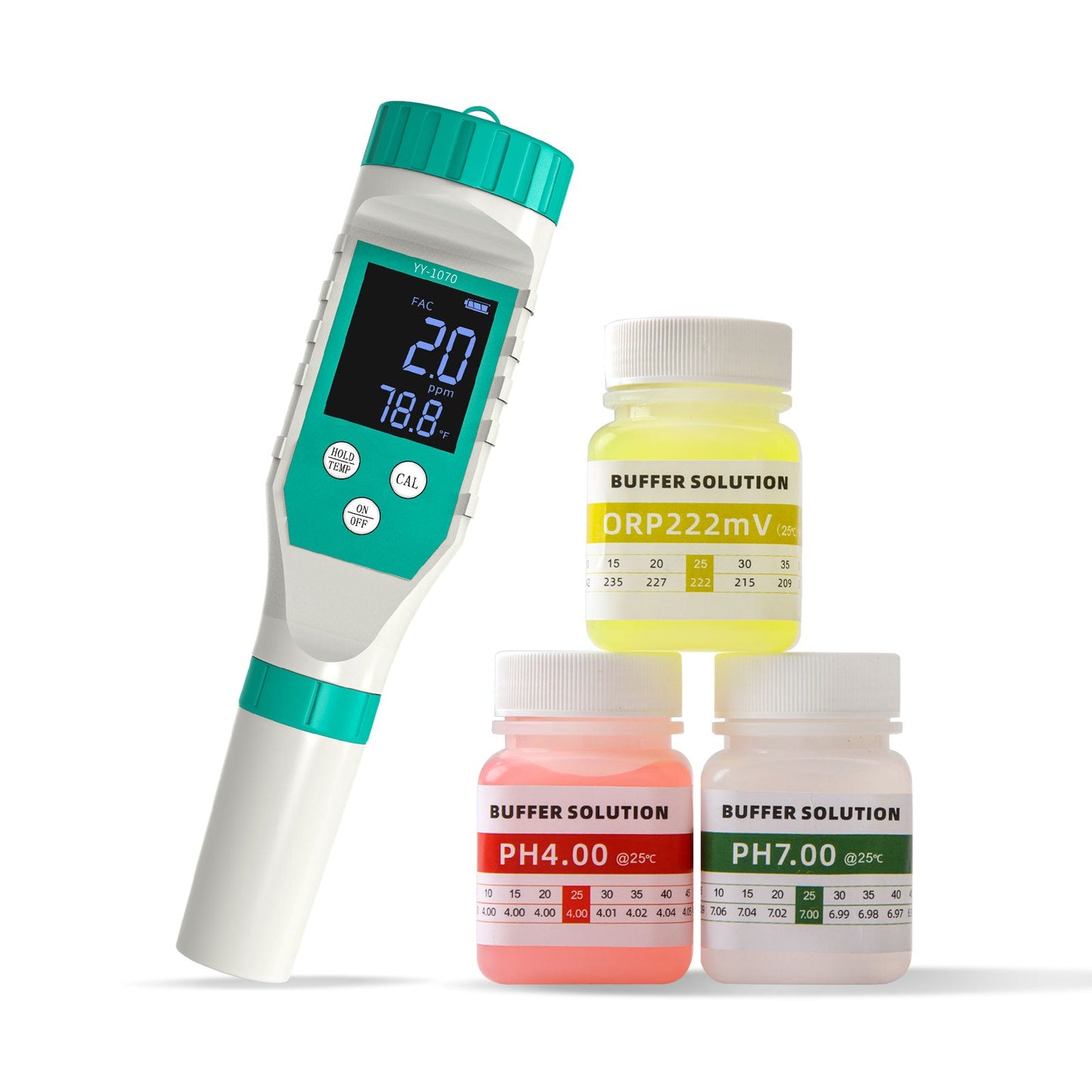 YIERYI 7-in-1 pH Meter, Pool Salt Tester, Chlorine Tester with Smart Hub, Digital Chlorine Meter for Swimming Pools Yieryi