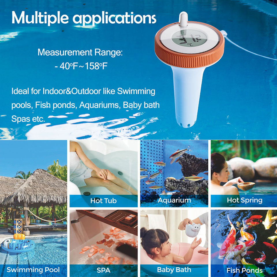 Wireless Pool Thermometer with LCD Display 200ft Range