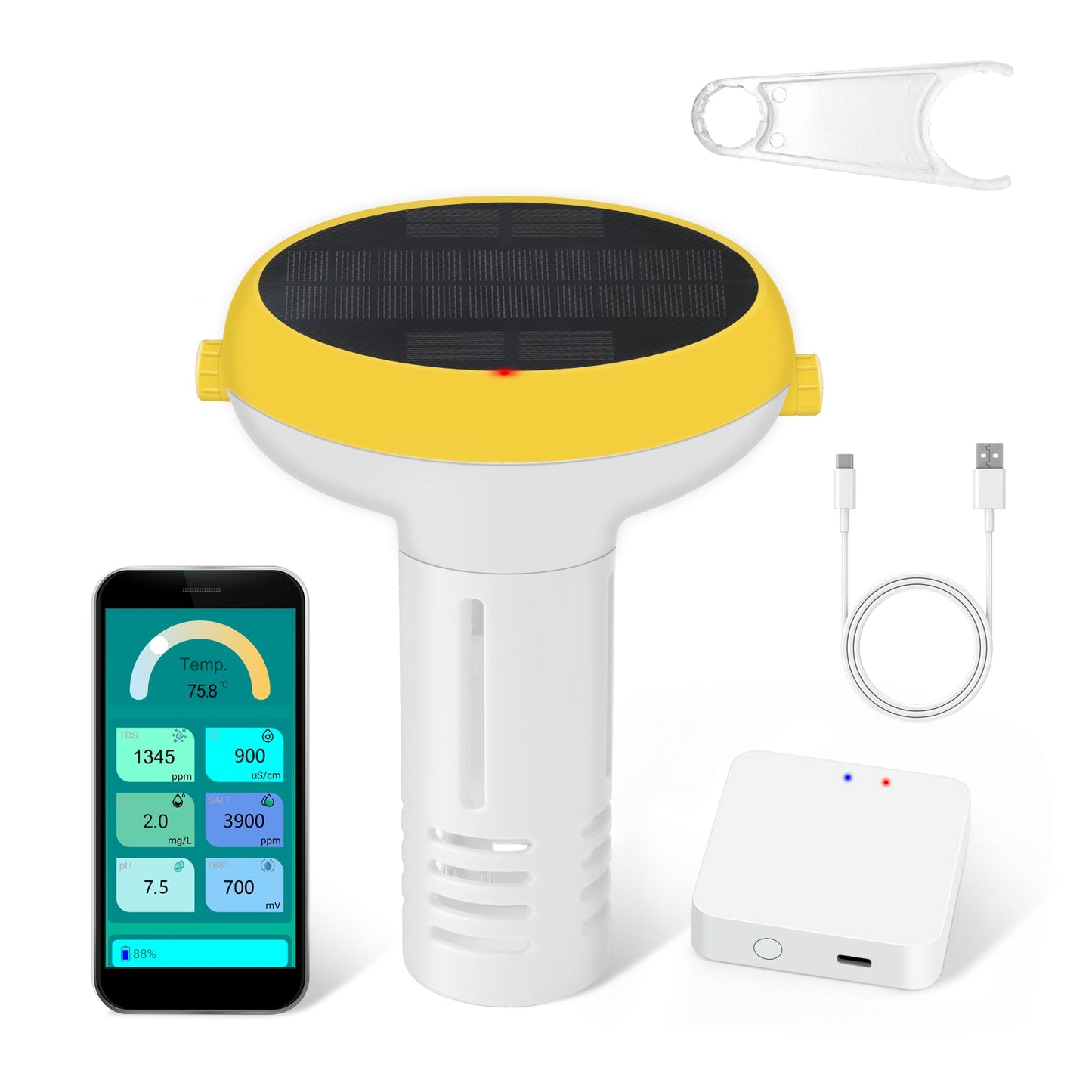 7-in-1 Zigbee Smart Pool Water Tester with App Control Yieryi