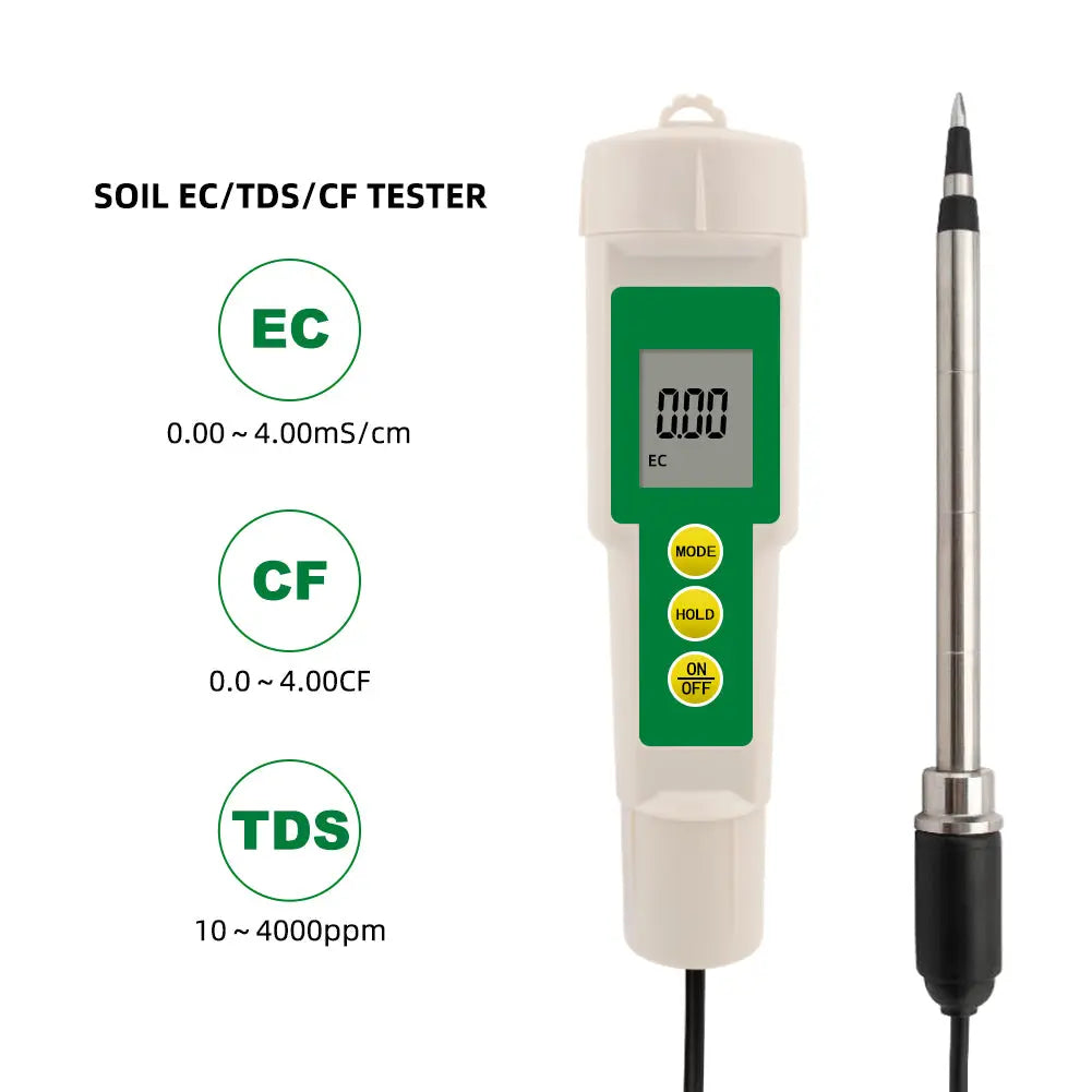 YIERYI 3 in 1 Soil EC/TDS/CF Tester Probe for All Soil Gardening Plants Farming Yieryi