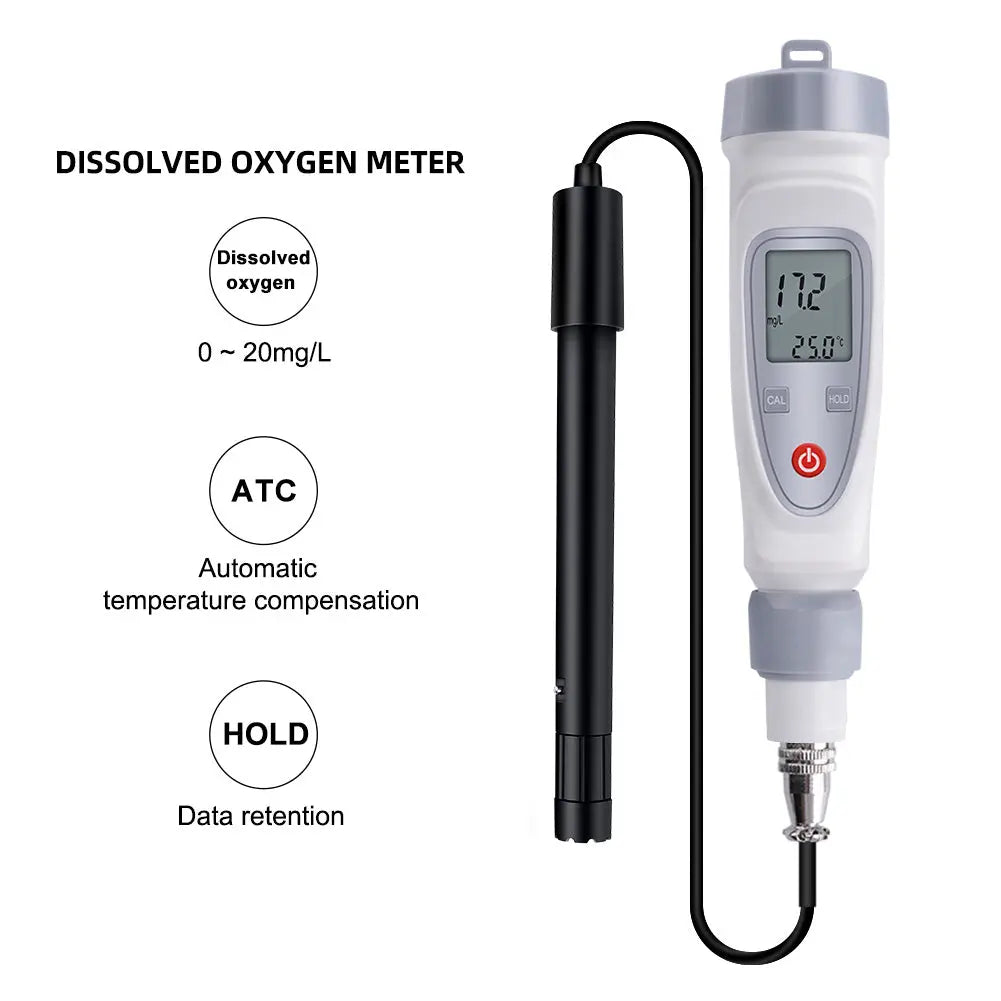 YIERYI Dissolved Oxygen Meter with DO Probe, DO Meter Water Quality Monitor, 0.0-20.0mg/L ±0.3mg/L Yieryi