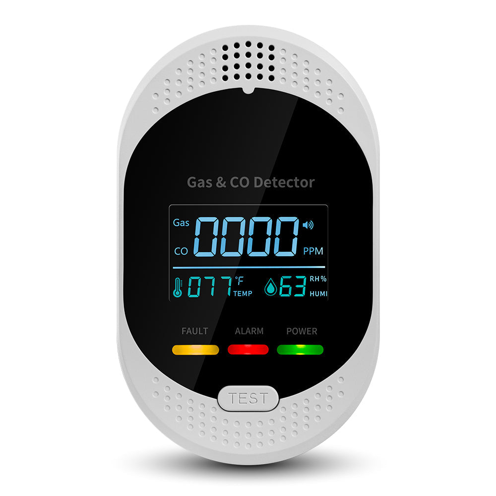 Plug-in Smart Gas & Carbon Monoxide Detector , CH₄/LPG & CO Sensor with LCD Display Yieryi