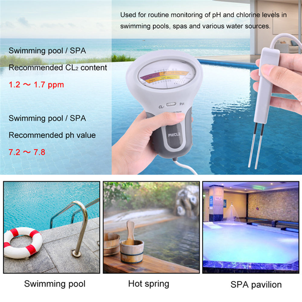 YIERYI PH Meter, Portable Chlorine Tester, pH&CL2 Tester, Water Quality Analyzer for Swimming Pool, Spa, Aquarium Yieryi