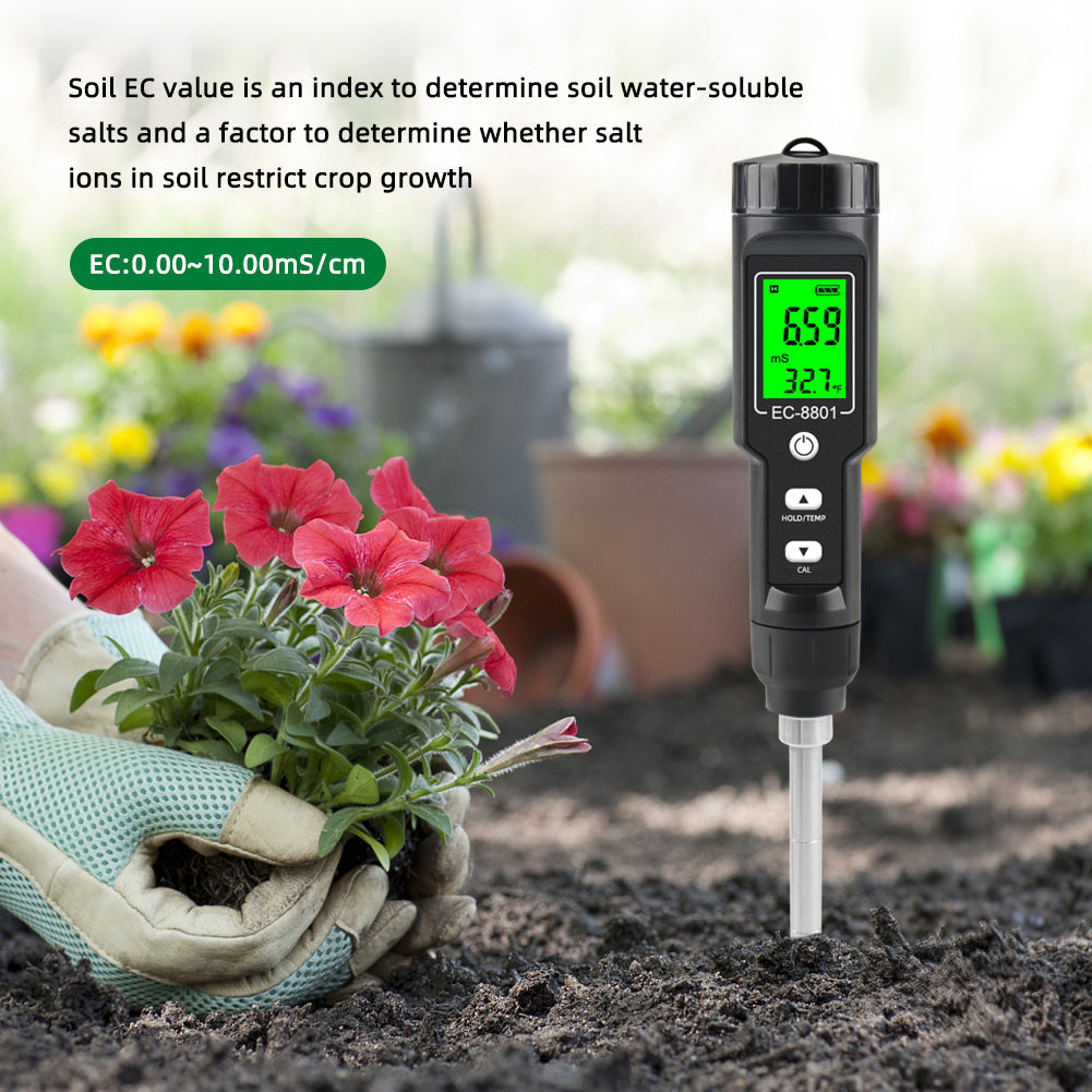 YIERYI 2 in 1 Professional Digital Soil EC/Temperature Tester Yieryi