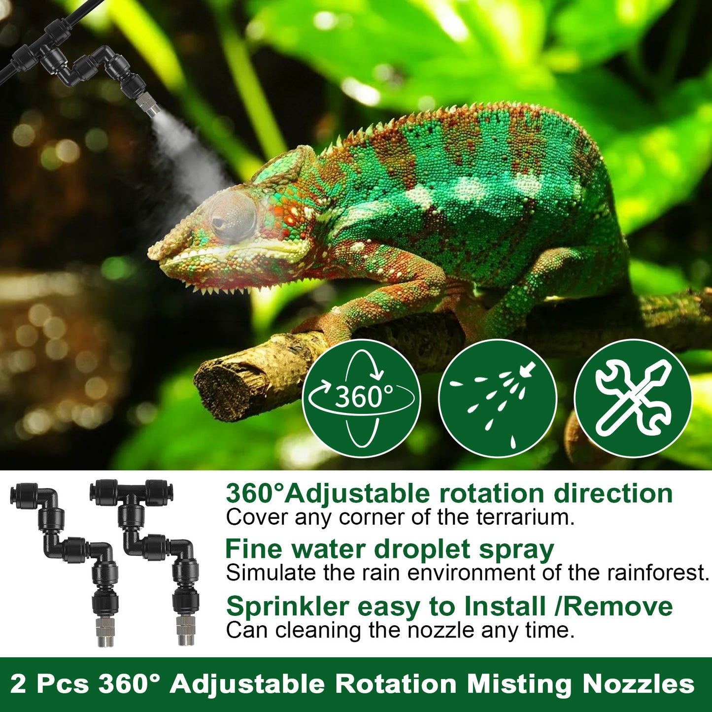 360° Reptile Misting System – USB Spray Humidifier Kit