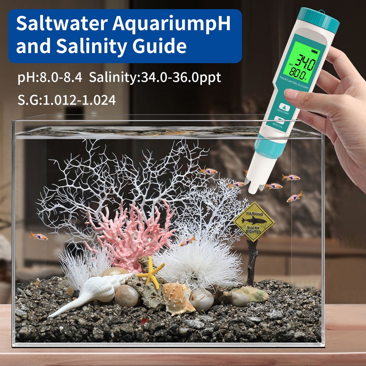 YIERYI 7-in-1 Pool Salt & pH Tester for Spas & Tubs Yieryi