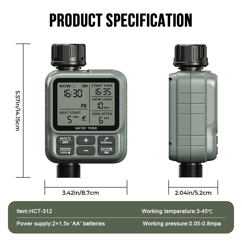Smart Irrigation Timer – Single Outlet with Rain Sensor Yieryi