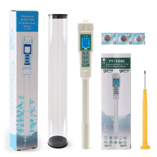 YIERYI pH Meter TDS Meter , 4 in 1 EC TDS Temp pH Tester for Hydroponics, Digital EC Meter for Nutrients Growing, Indoor Garden Yieryi