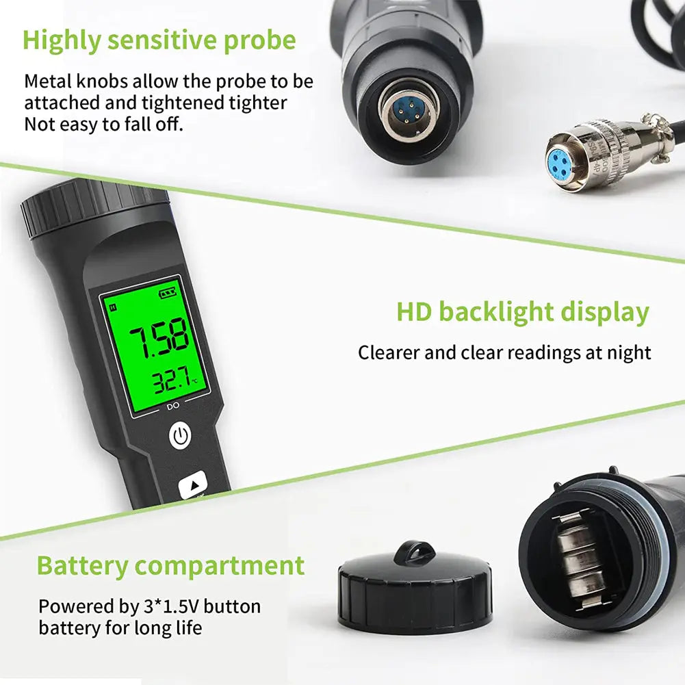 YIERYI Dissolved Oxygen Meter for Aquarium Pool and Fish Farming Yieryi