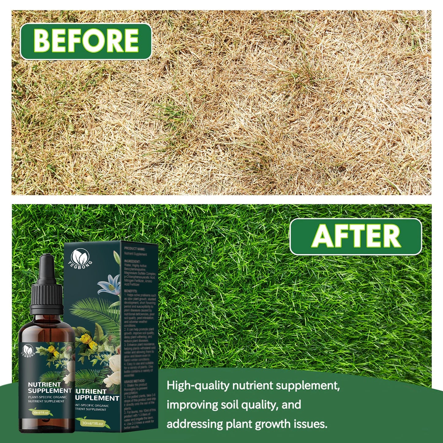 30ML Organic Plant Supplement β For Flowers & Lawn Yieryi
