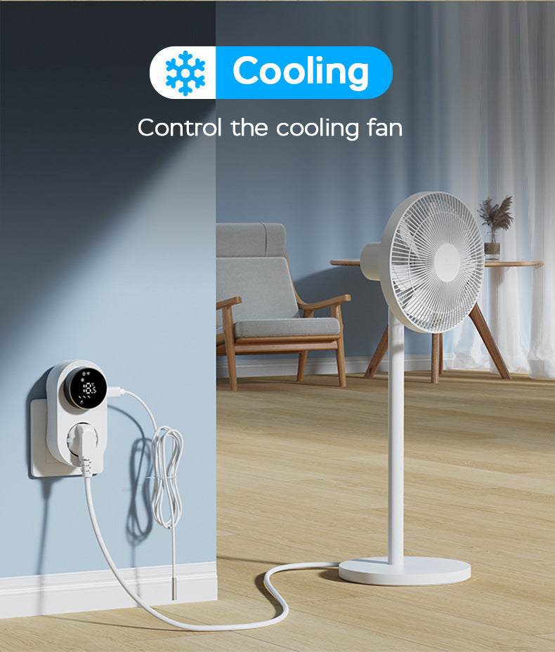 App Smart WiFi Thermostat Plug with LED Knob Screen Yieryi