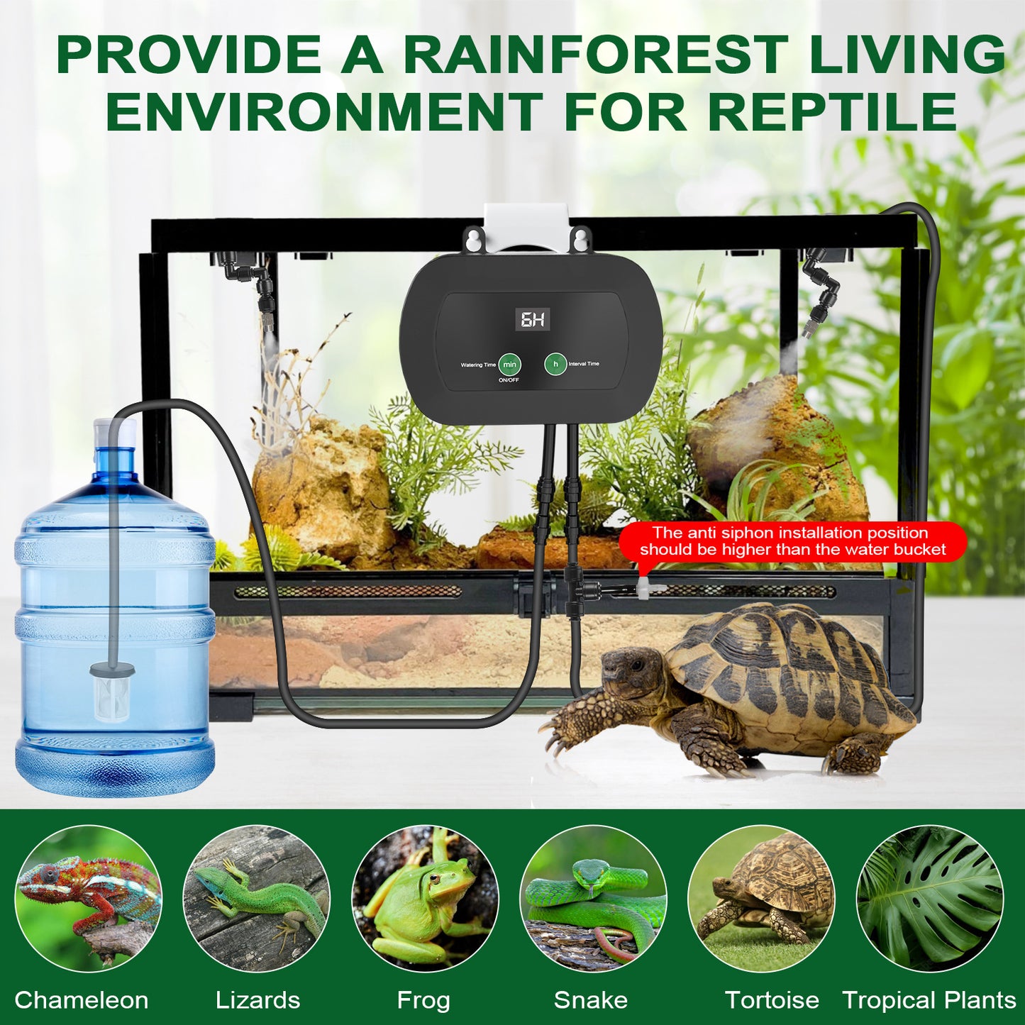 360° Reptile Misting System – USB Spray Humidifier Kit
