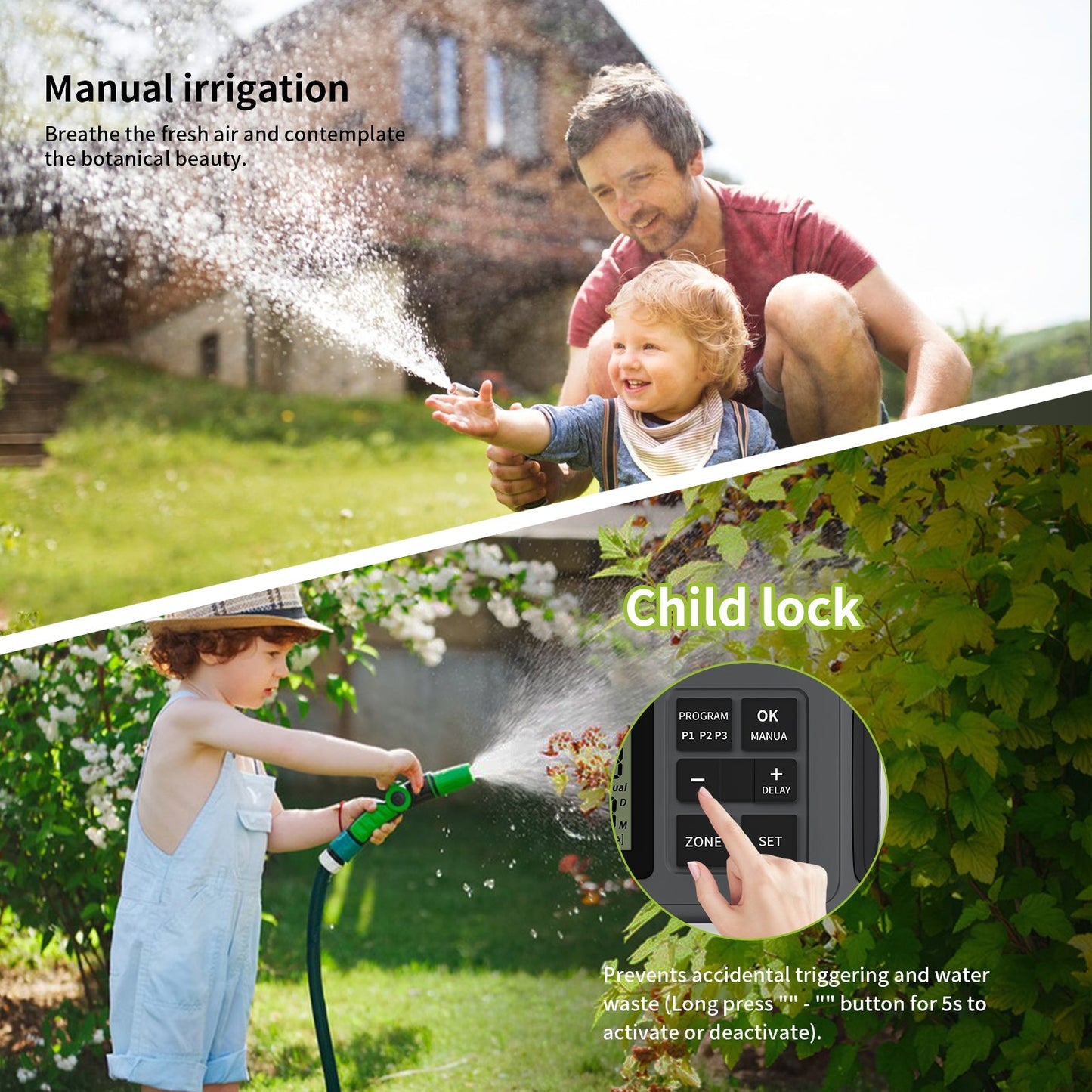 YIERYI Sprinkler Timer, Programmable Water Timer for Garden Hose, Outdoor Hose Timer for Lawns, Yard and Pool, 2 Outlet Yieryi