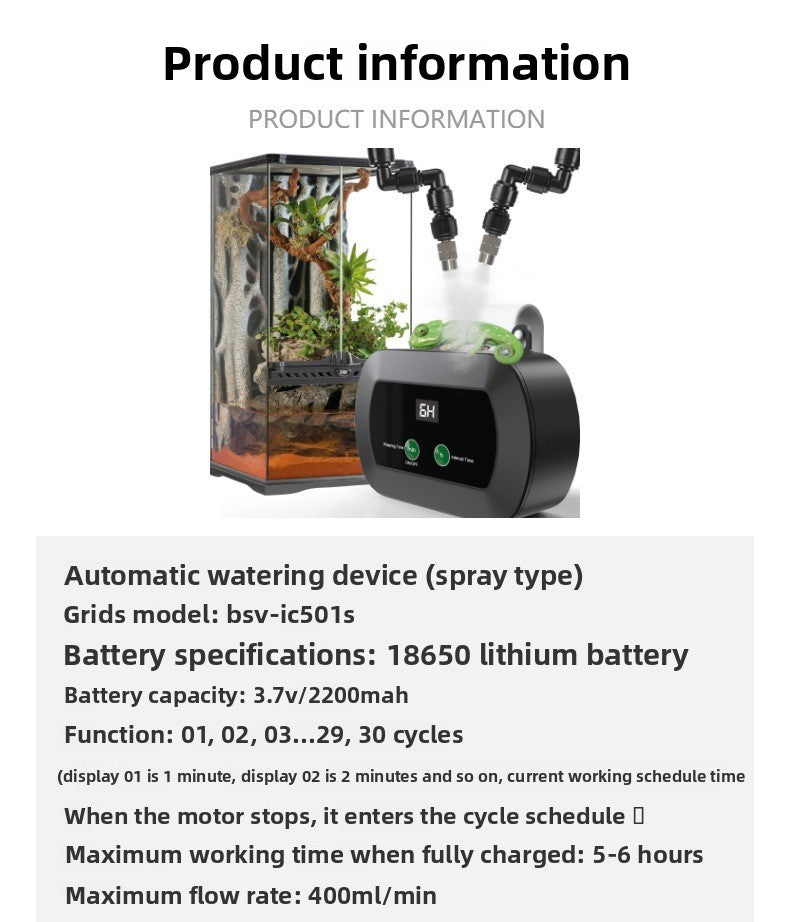 360° Reptile Misting System – USB Spray Humidifier Kit