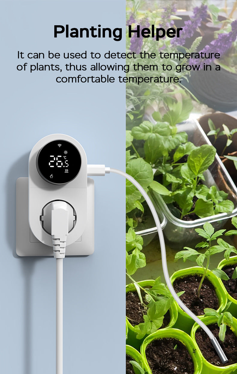 App Smart WiFi Thermostat Plug with LED Knob Screen Yieryi