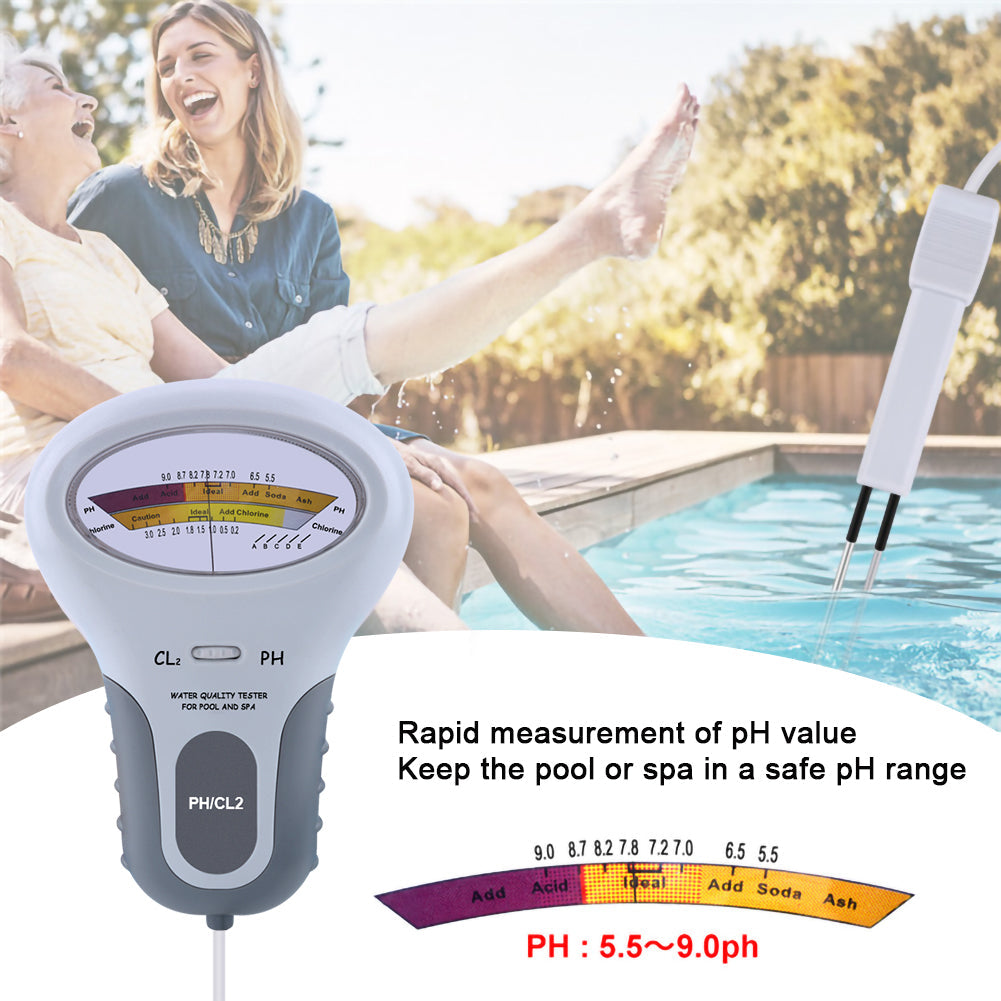 YIERYI PH Meter, Portable Chlorine Tester, pH&CL2 Tester, Water Quality Analyzer for Swimming Pool, Spa, Aquarium Yieryi
