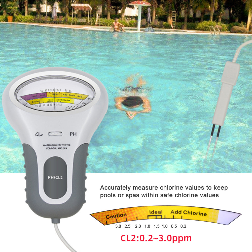 YIERYI PH Meter, Portable Chlorine Tester, pH&CL2 Tester, Water Quality Analyzer for Swimming Pool, Spa, Aquarium