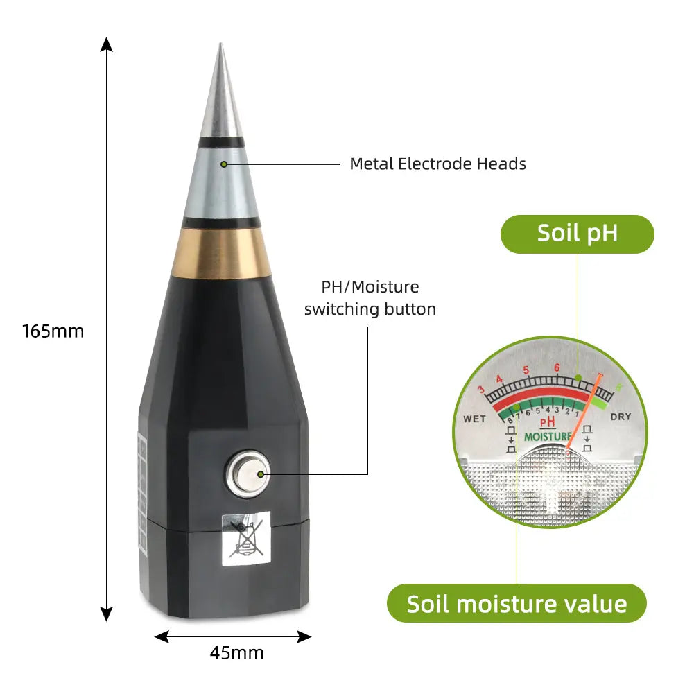 YIERYI Soil pH Meter, 2 in 1 Soil Moisture and pH Tester with pH Range 3 to 8 pH Moisture 1 to 8 Yieryi