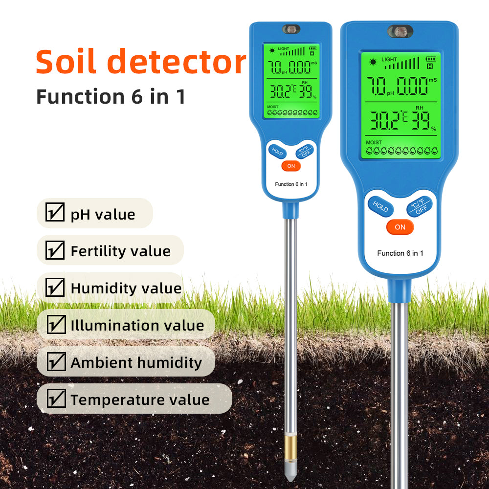6-in-1 Soil Tester – Rapid & Accurate Soil Analysis Yieryi