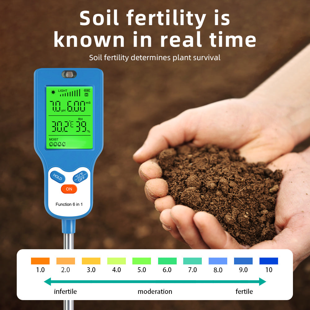 6-in-1 Soil Tester – Rapid & Accurate Soil Analysis Yieryi