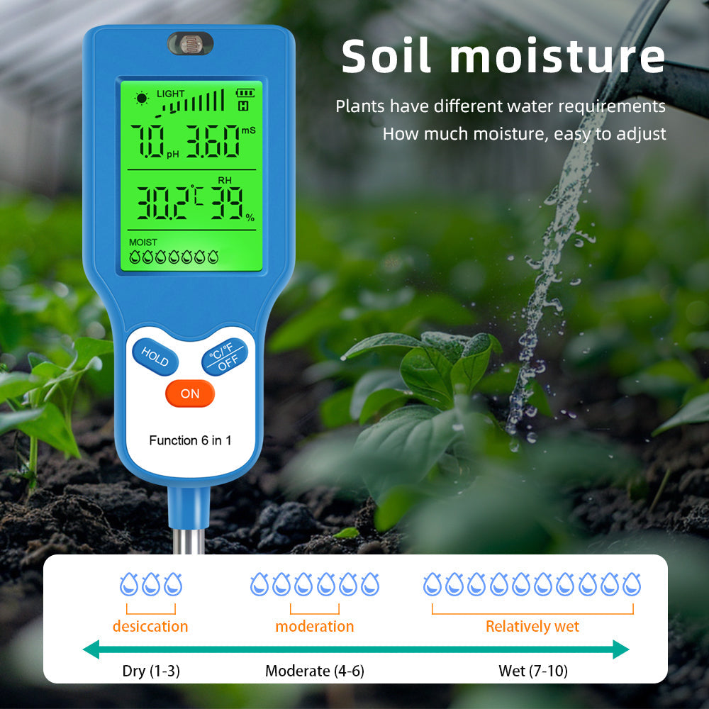 6-in-1 Soil Tester – Rapid & Accurate Soil Analysis Yieryi