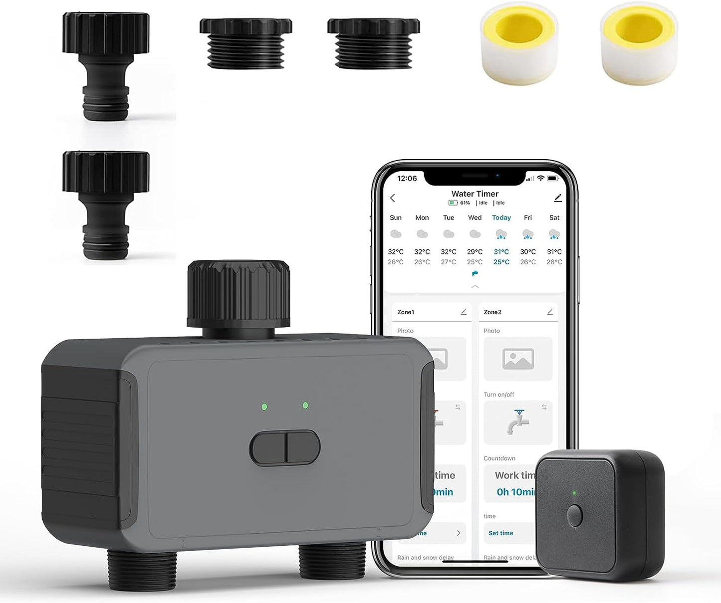 YIERYI WiFi Sprinkler Timer, Smart Water Timer for Garden Hose, Automatic Irrigation Timer with Hub Yieryi