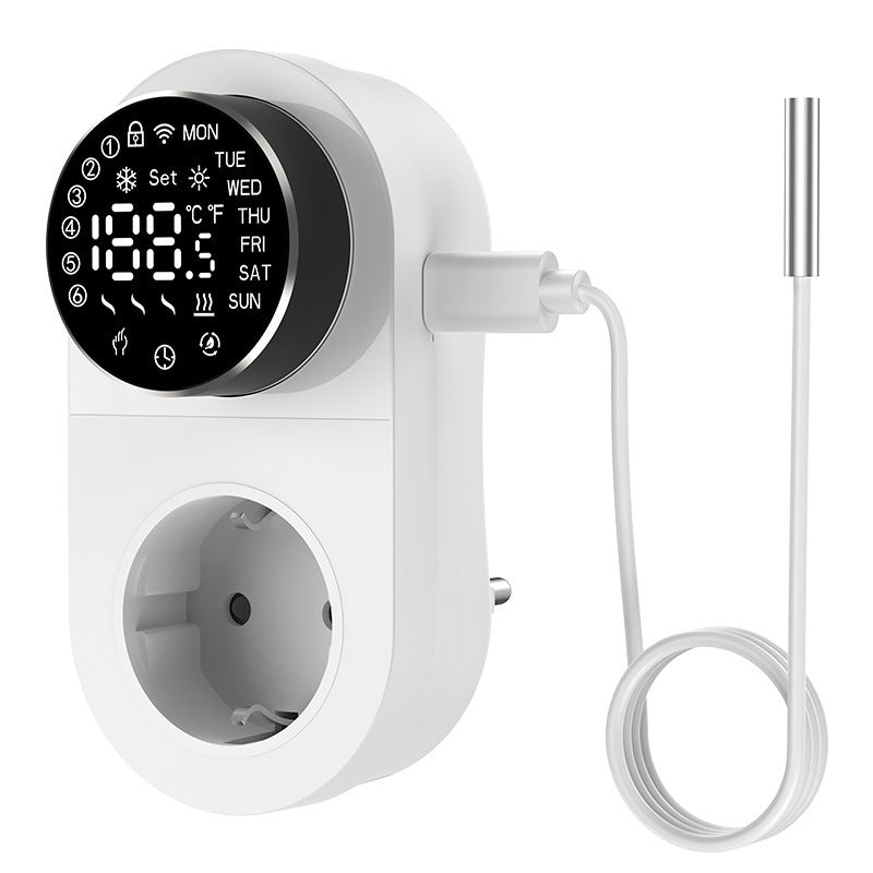 App Smart WiFi Thermostat Plug with LED Knob Screen Yieryi