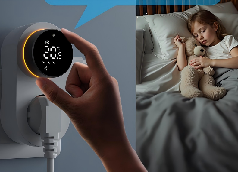 App Smart WiFi Thermostat Plug with LED Knob Screen Yieryi