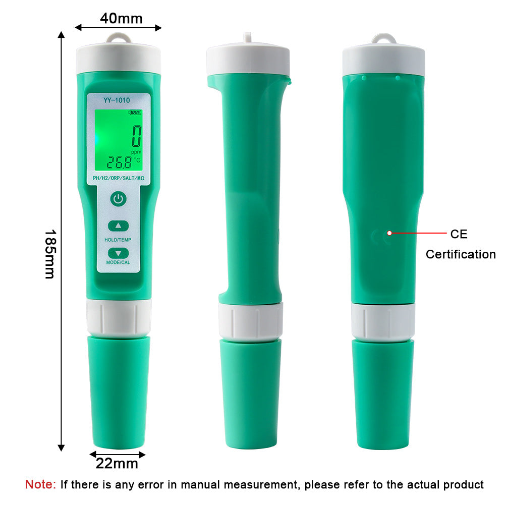 YIERYI 10 in 1 Water Quality Tester pH/TDS/EC/Salinity/Temp/S.G/ORP/H2/Fertility/Resistivity Meter Yieryi