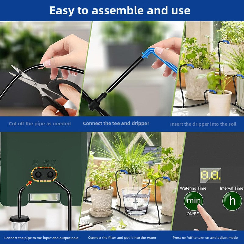 Solar Drip Irrigation System for Indoor Potted Plants Auto Watering