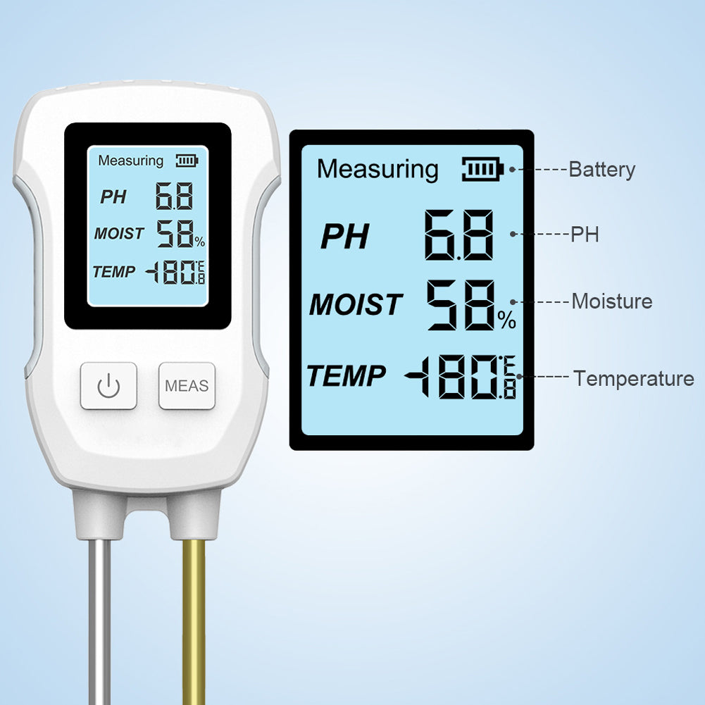 YIERYI 3 in 1 Soil Tester, Double Probe Soil pH Meter, High-Precision Soil pH/ Moisture/Thermometer for Horticultural Yieryi