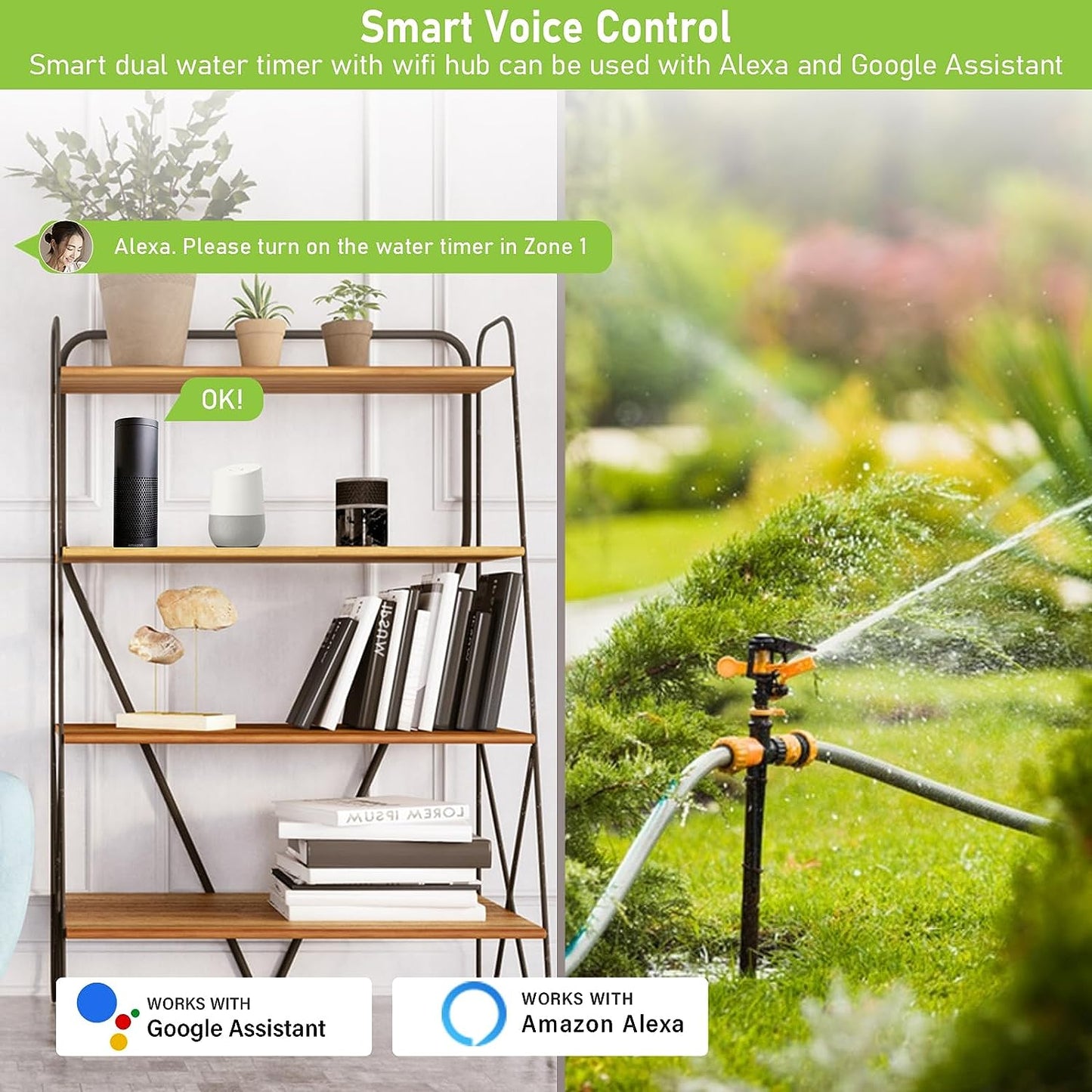 YIERYI WiFi Sprinkler Timer, Smart Water Timer for Garden Hose, Automatic Irrigation Timer with Hub Yieryi